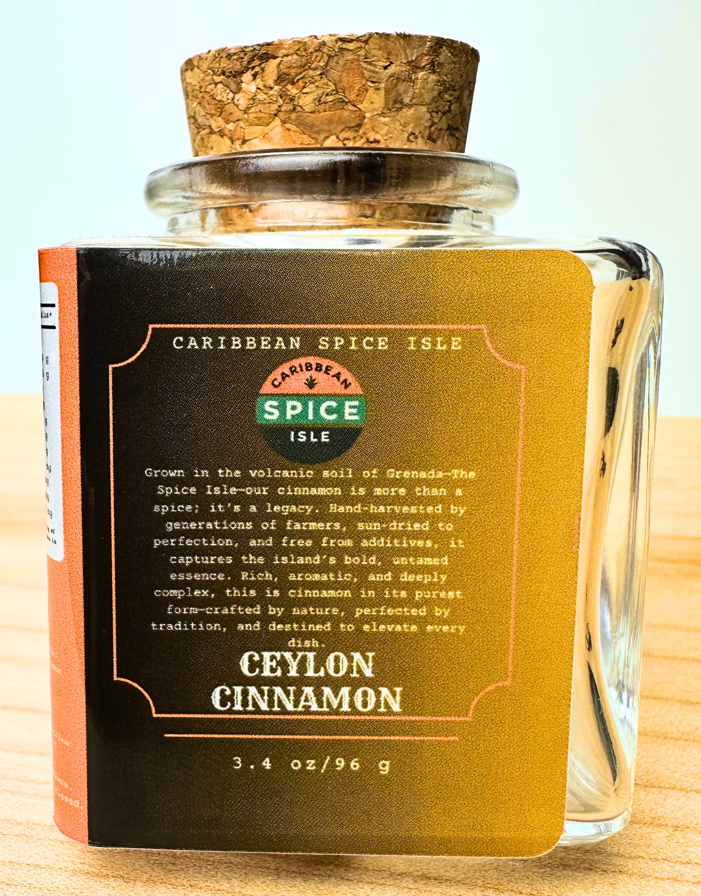 Grenadian Cinnamon – Pure, Aromatic, & Exceptionally Bold (Premium Glass Jar with Cork Top, 3.4oz)