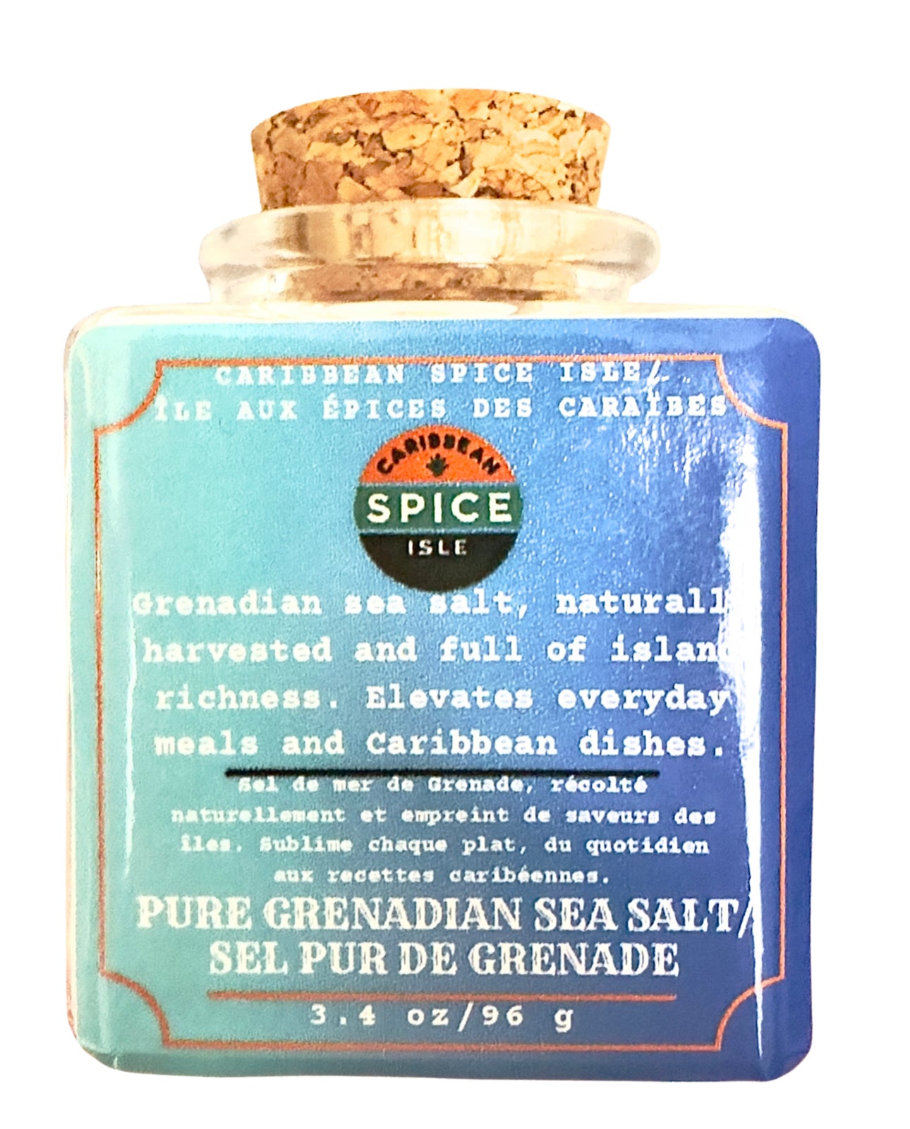 Grenada Sea Salt – Pure, Hand-Harvested Luxury (Glass Jar with Cork Top, 3.4oz)